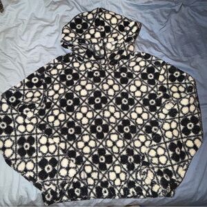 Marine Layer Laid Back Sherpa Sherpa Hoodie Floral Print Womens Small